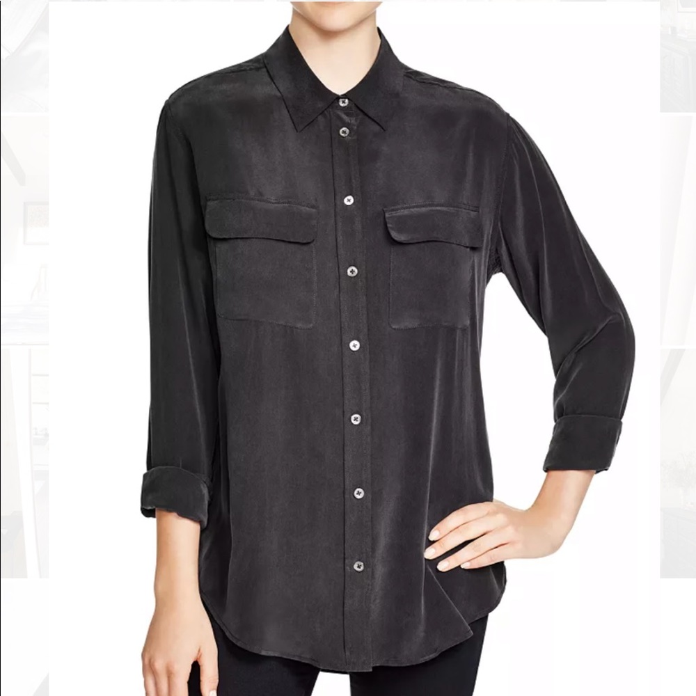 Equipment Slim Signature Silk Shirt True Black
